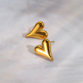 GOLD PLATED ANTI TARNISH HEART THEMED EARRINGS
