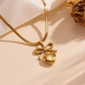 GOLD PLATED ANTI TARNISH BOW KNOT HEART THEMED PENDANT