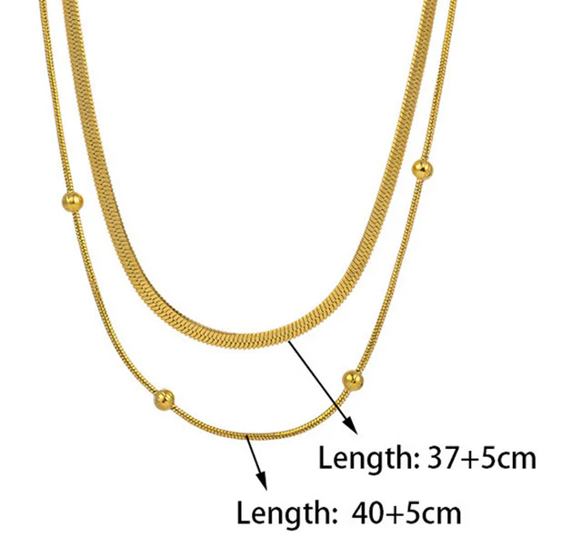 GOLD-PLATED ANTI TARNISH CHAIN LAYERED NECKLACE