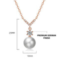 ROSE GOLD PLATED AMERICAN DIAMOND STUDDED CONTEMPORARY KOREAN PENDANT