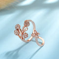 ROSE GOLD PLATED AMERICAN DIAMOND STUDDED CONTEMPORARY KOREAN FINGER RING